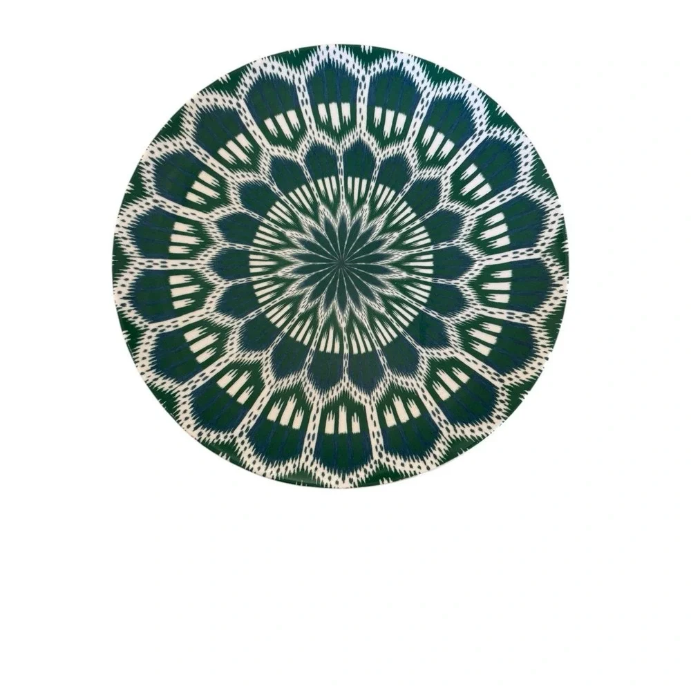 Williams Sonoma Schumacher Green Bohkara Ikat dinner‎ Plate- Single